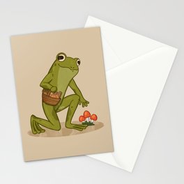 Tacky Mushroom Foraging Frog Stationery Card