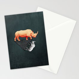 The orange rhinoceros who wanted to become a zebra Stationery Cards