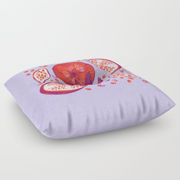 Pomegranate Fruit Still Life Floor Pillow