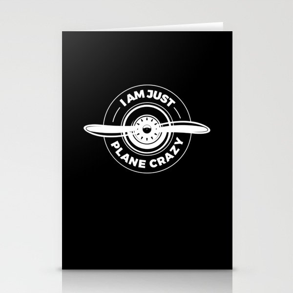 I Am Just Plane Crazy Aiplane Aviation Stationery Cards