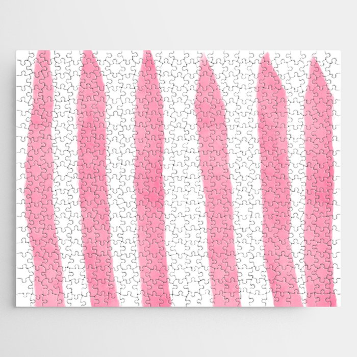 Watercolor Vertical Lines With White 40 Jigsaw Puzzle