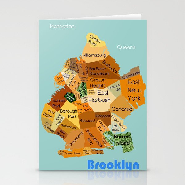 Brooklyn map Stationery Cards