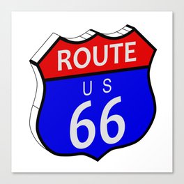 Route 66 Highway Sign Canvas Print