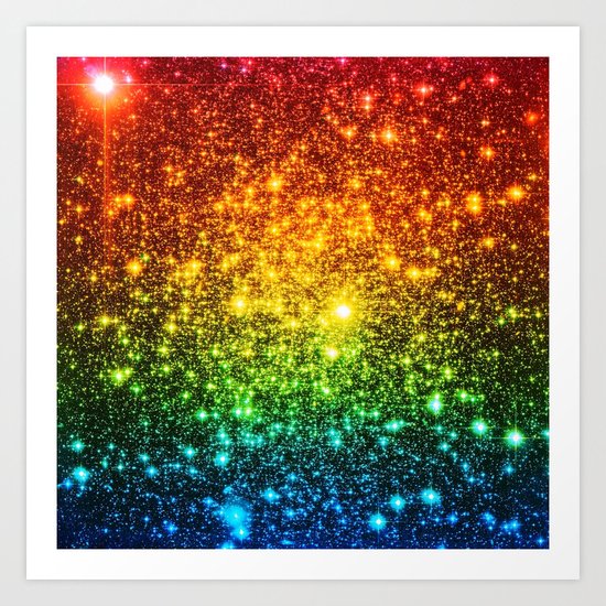 RainBoW Sparkle Stars Art Print