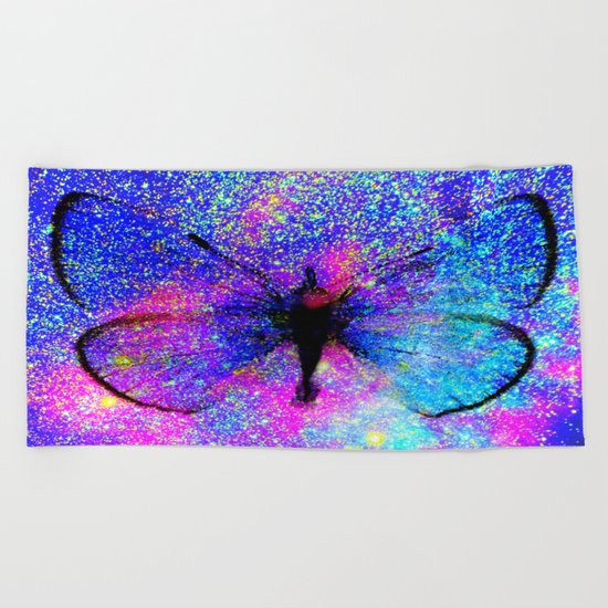 Celestial Butterfly : Bright & Colorful Beach Towel