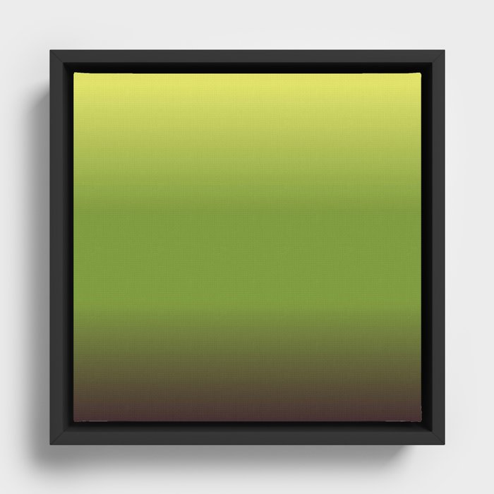 OMBRE GREEN-BROWN COLORS PATTERN. Nature Abstract Illustration  Framed Canvas