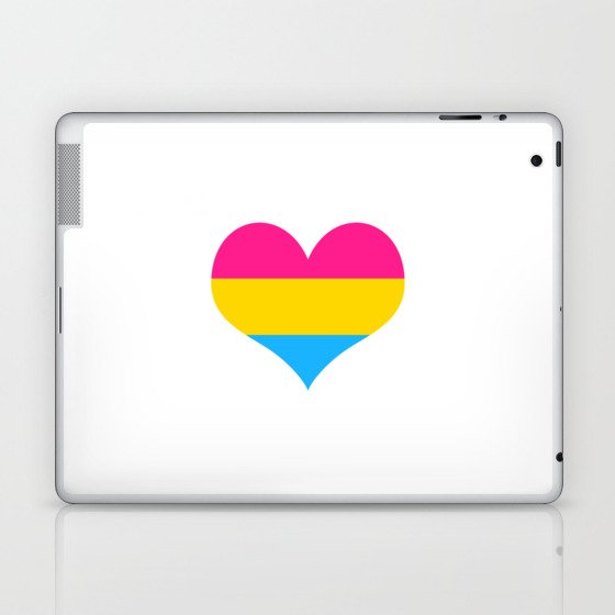Pansexual pride flag colors in a heart shape Laptop & iPad Skin