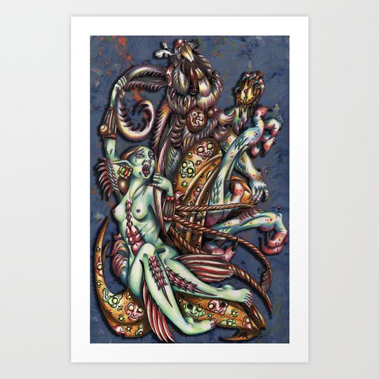 Mentalice and the White Rabbit Art Print