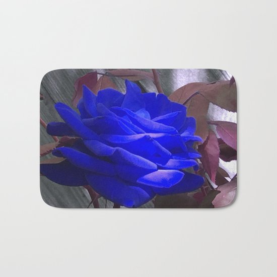 Rose in Blue Bath Mat