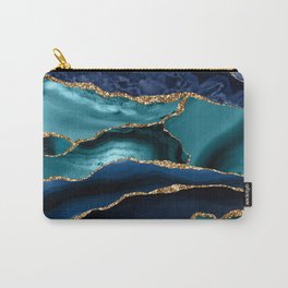 Ocean Blue Mermaid Marble Carry-All Pouch