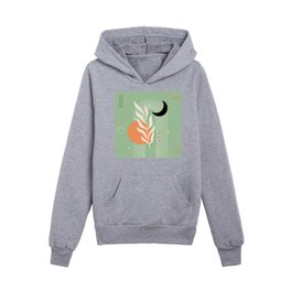 Sage Mid Centuy Abstract Kids Pullover Hoodies