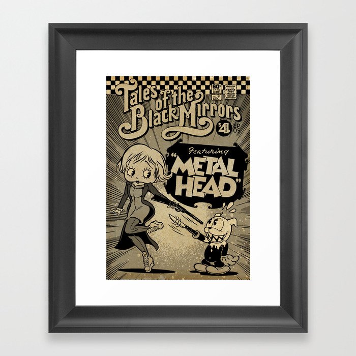Black Mirror Metalhead Framed Art Print By Simonwilliamson Society6 Black Mirror Metalhead Framed Art Print