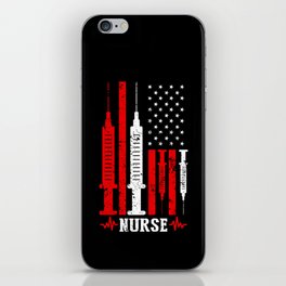Nurse Shots American Flag Retro Vintage USA iPhone Skin
