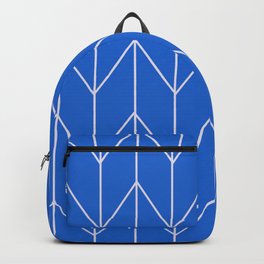 Blue Geometric Design Backpack | Digital, Geometry, Lines, Geometric, Blueandwhite, Blue, Repeatpattern, Peaks, Pattern, White 