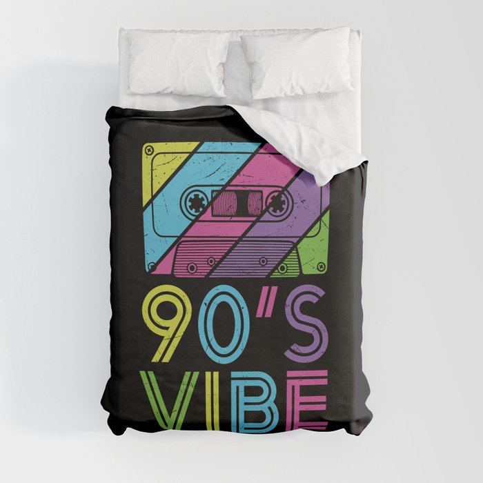 90's Vibe Retro Cassette Tape Music Duvet Cover