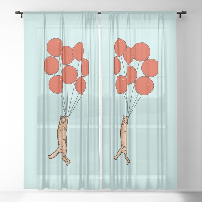  I Believe I Can Fly Persian Cat Sheer Curtain