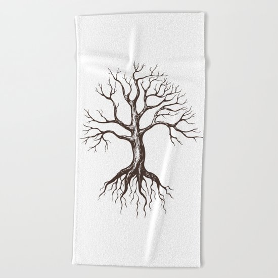 Bare tree Beach Towel