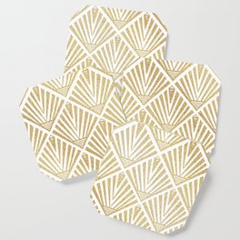 Elegant golden diamond palm art deco design Coaster
