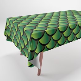 Green Gradient Mermaid Scales Tablecloth