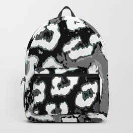 Black Grey Gray & White Leopard Print Backpack
