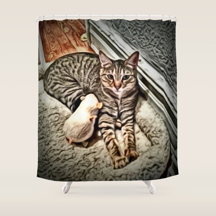 Chrome Cat and Mouse Shower Curtain by laurenwdesign ...