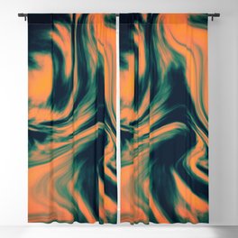 Abstract Painting Orange and Petrol  Blackout Curtain
