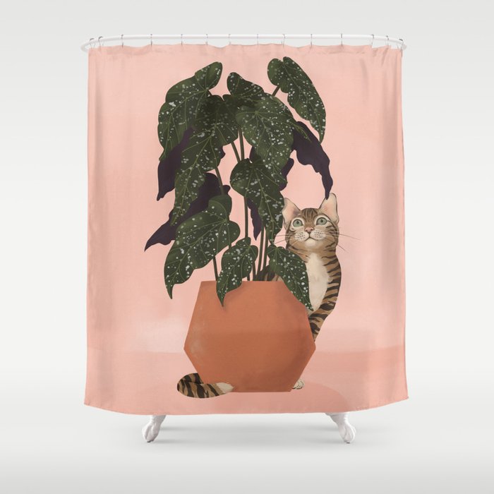 tiger at heart Shower Curtain