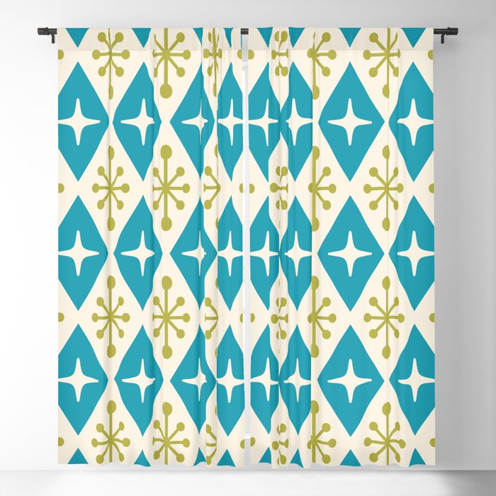 Mid Century Modern Atomic Triangle Pattern 108 Blackout Curtain By
