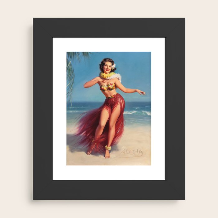 Hula Girl Vintage Pin Up Art Art Print by Retro Roxie | Society6
