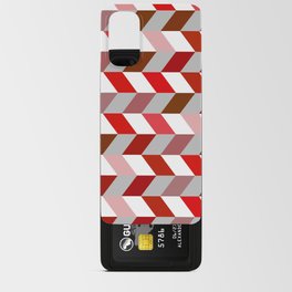 Abstract Dark Red Light Red and White Zig Zag Background. Android Card Case