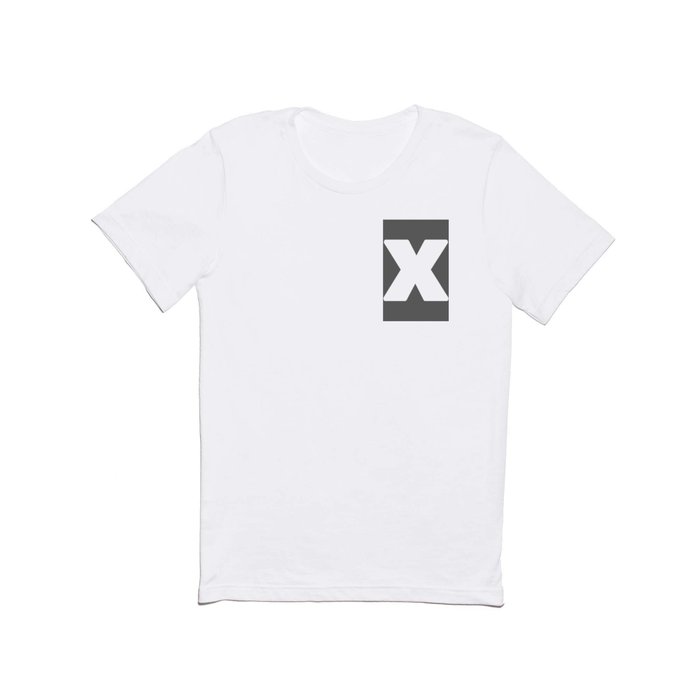 X (White & Grey Letter) T Shirt