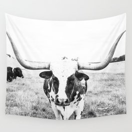 BW Steer Wall Tapestry