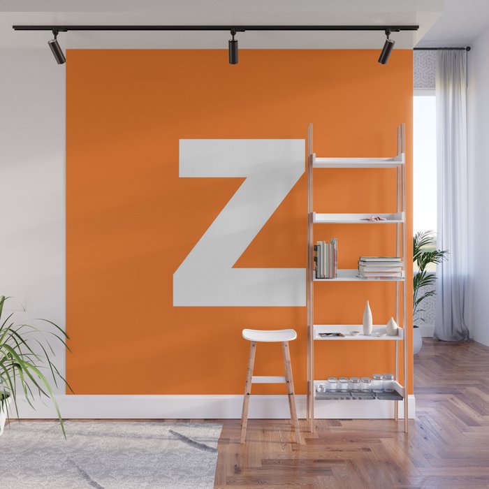 letter Z (White & Orange) Wall Mural