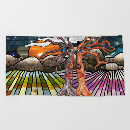 Doodlage 08 - If trees could speak Beach Towel