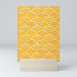 Japanese Seigaiha Wave – Marigold Palette Mini Art Print