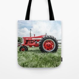 Vintage IH Farmall 450 Side View Red Tractor Tote Bag