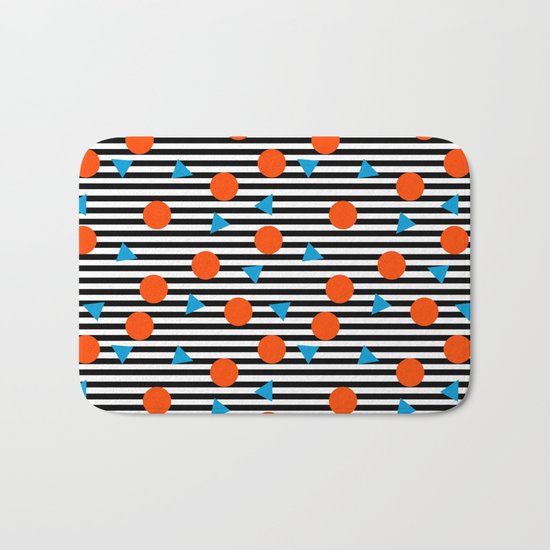 Yadda Yadda - memphis lines stripes dots triangles geometric abstract minimal print pattern wacka yo Bath Mat