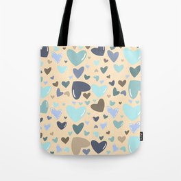 Ocean Hearts Pattern Tote Bag