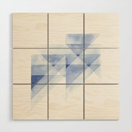 Blue Triangles Wood Wall Art