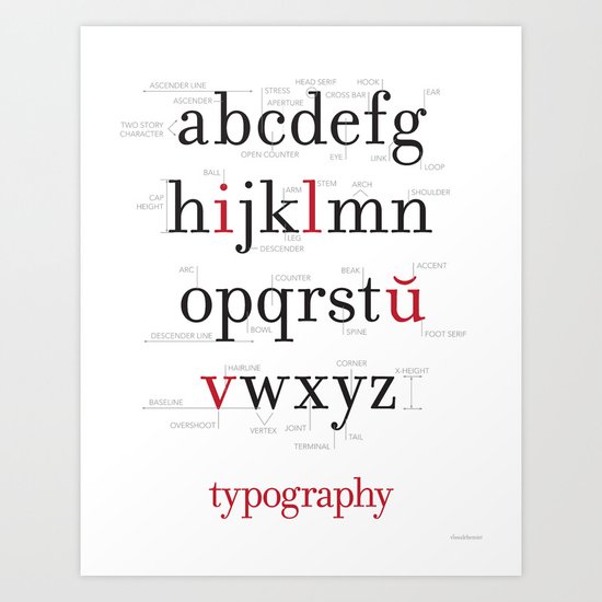 I Love Typography Art Print