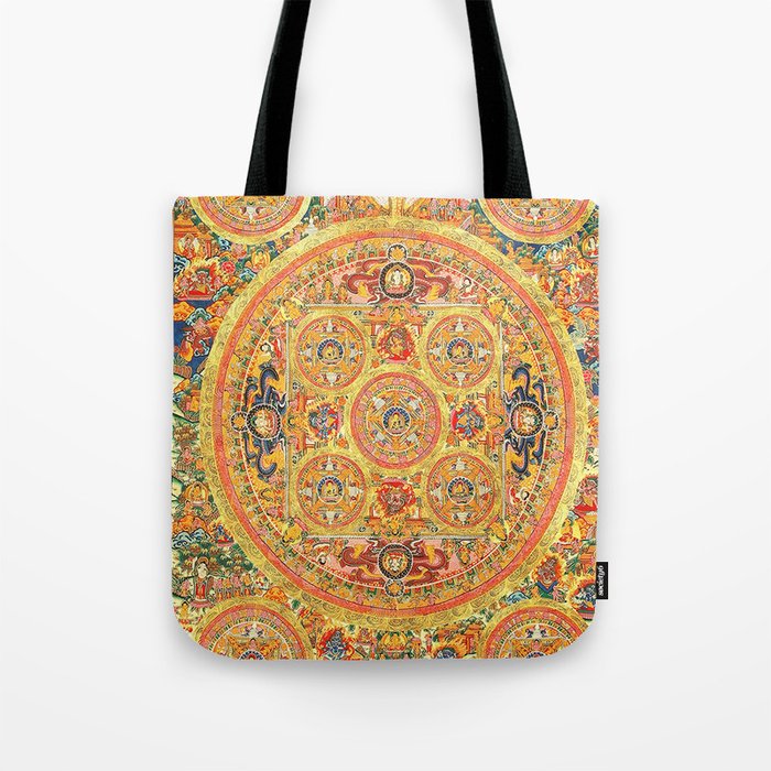 Buddhist Mandala 44 Five Circles Tote Bag