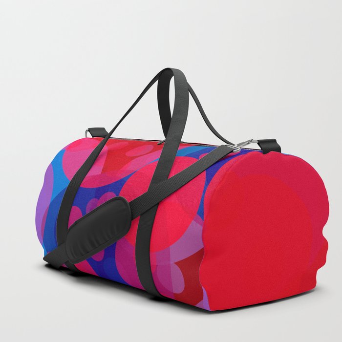 bubbles in red and blue Duffle Bag