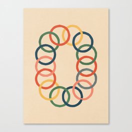 Round Merge - Multi Color Canvas Print