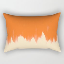 Orange Smear on Beige Rectangular Pillow