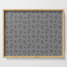 Grey and Black Gems Pattern Serving Tray