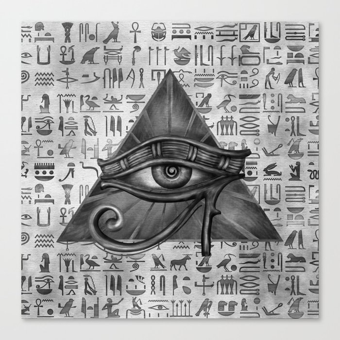 Egyptian Eye of Horus - Wadjet Digital Art Canvas Print