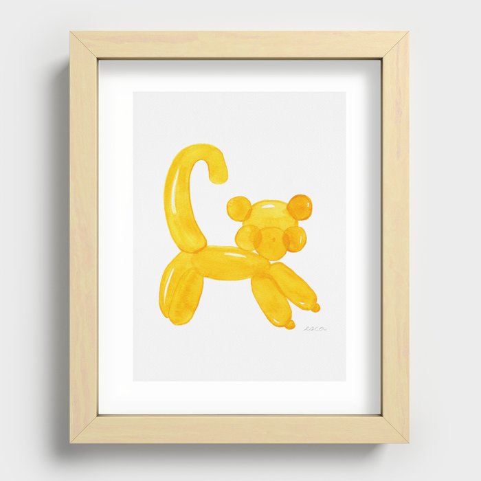 Balloon Monkey Yellow Recessed Framed Print