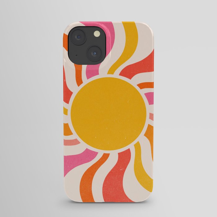 Sun Retro 70s Colorful Orange Pink Sunrays iPhone Case
