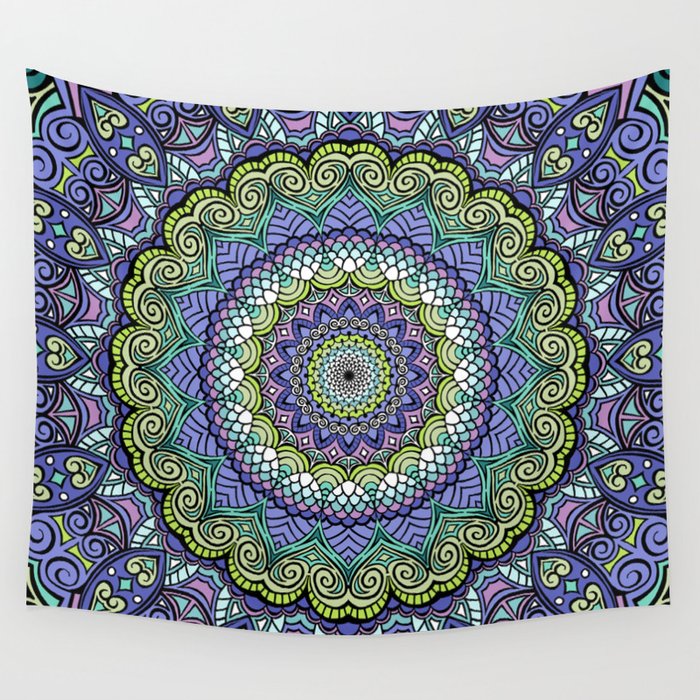 Purple n' Green Machine - Mandala Art Wall Tapestry