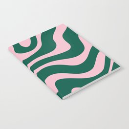 Warped Swirl Marble Pattern (emerald green/pink) Notebook